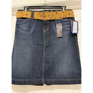 LEI Denim Skirt Women's Size 9 Blue Jean With Belt New With Tags Y2K Retro